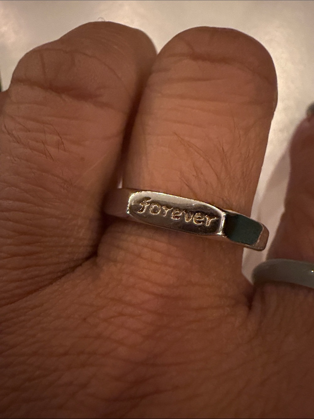 Forever 21 Silver-Tone "Forever" Engraved Women’s Ring
